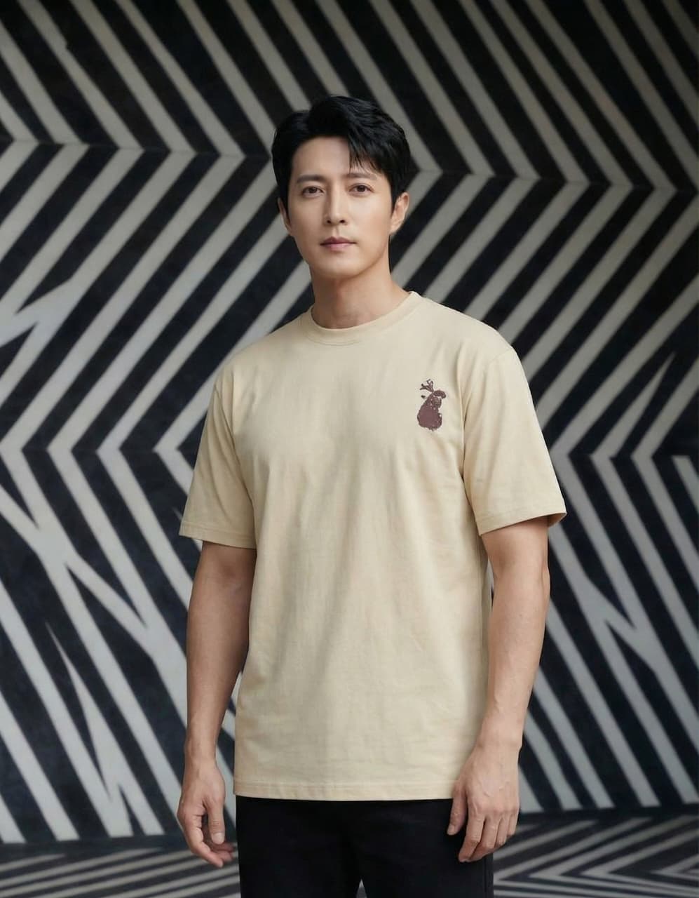 Cosmic Bunny Oversized Graphic T-Shirt – Light Tan