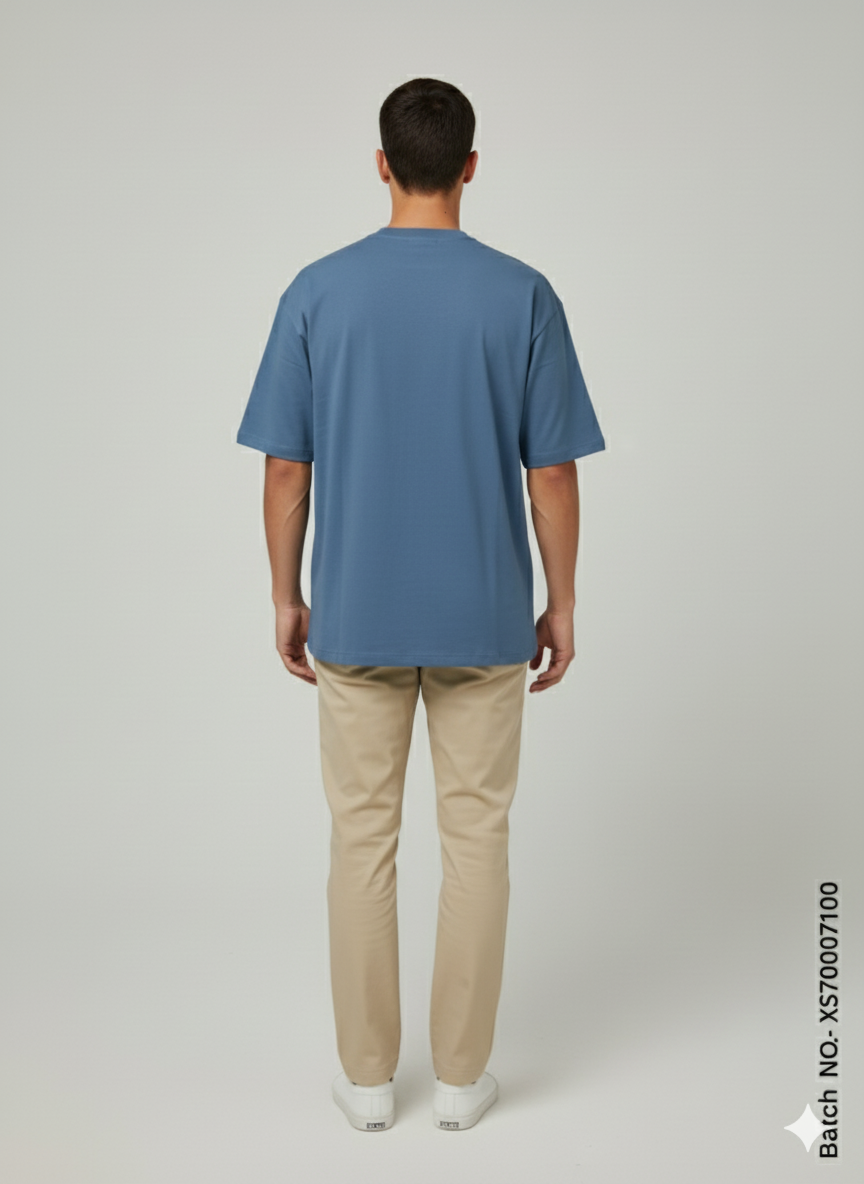 Retro “K” Graphic Oversized T-Shirt – Blue