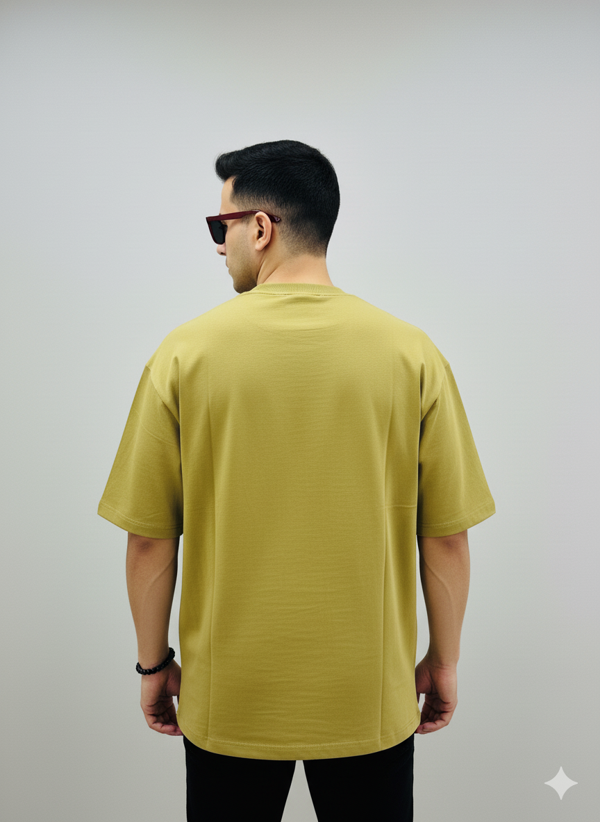 Mustard Mirage Oversized Graphic T-Shirt – Mustard