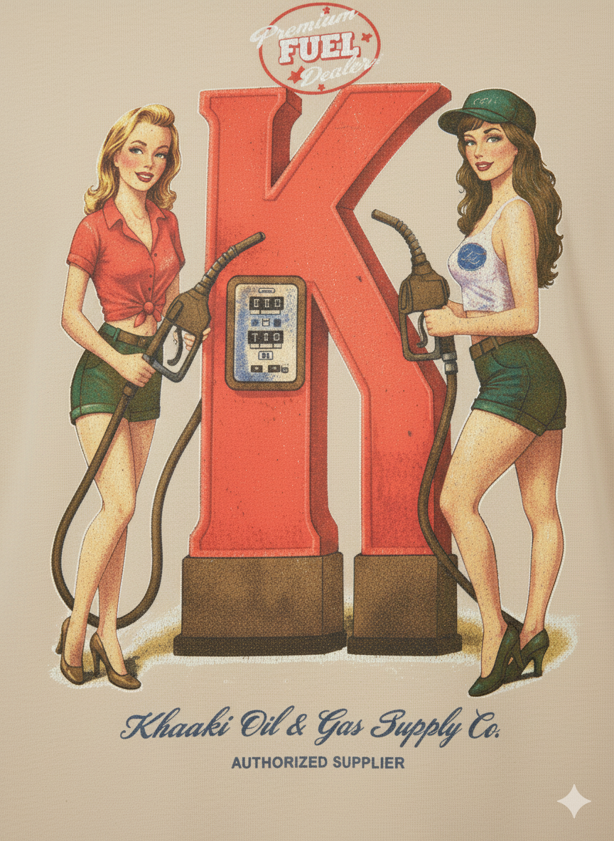 Retro “K” Graphic Oversized T-Shirt – Beige