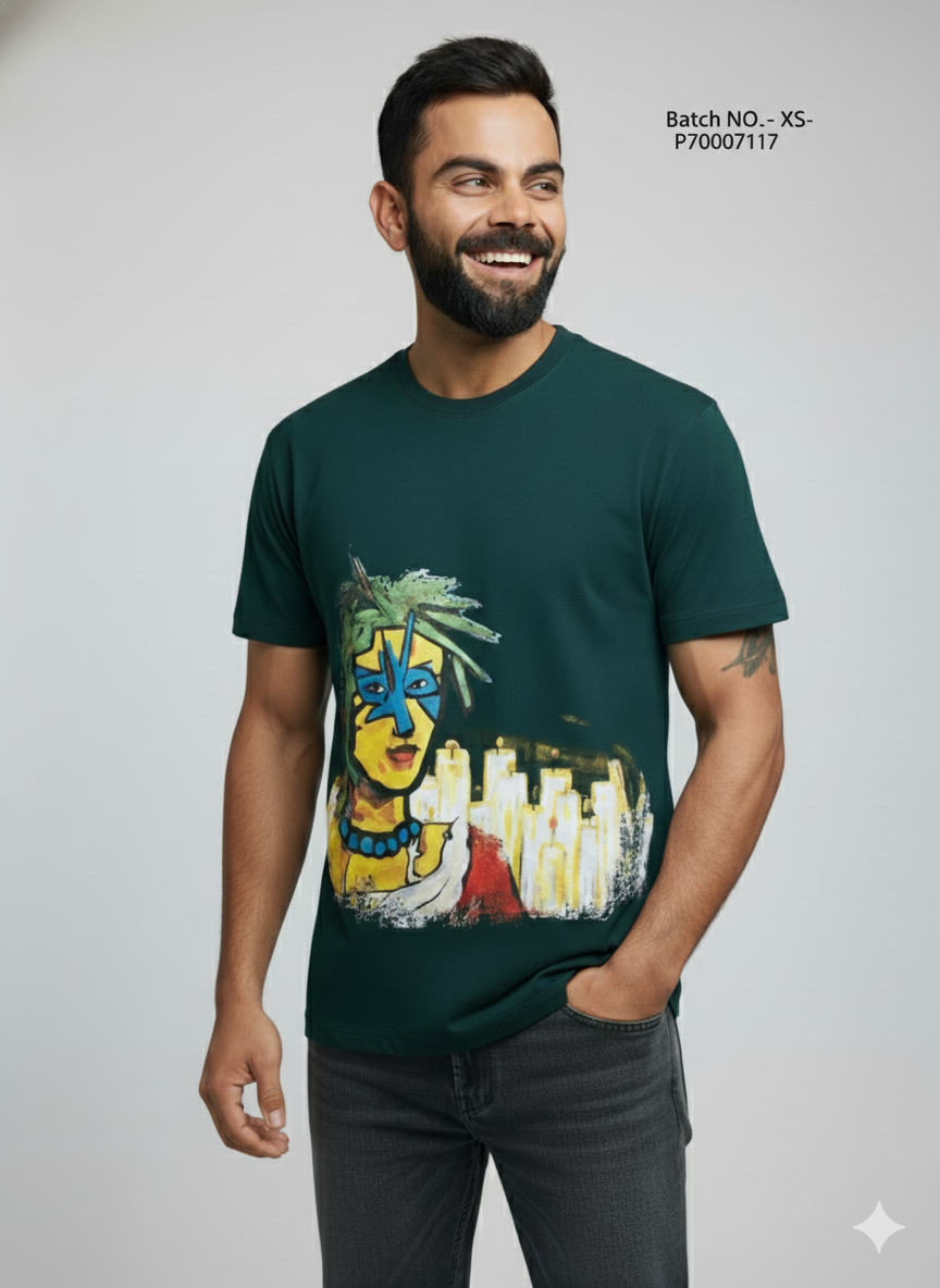 Retro Aura Oversized Graphic T-Shirt – Green