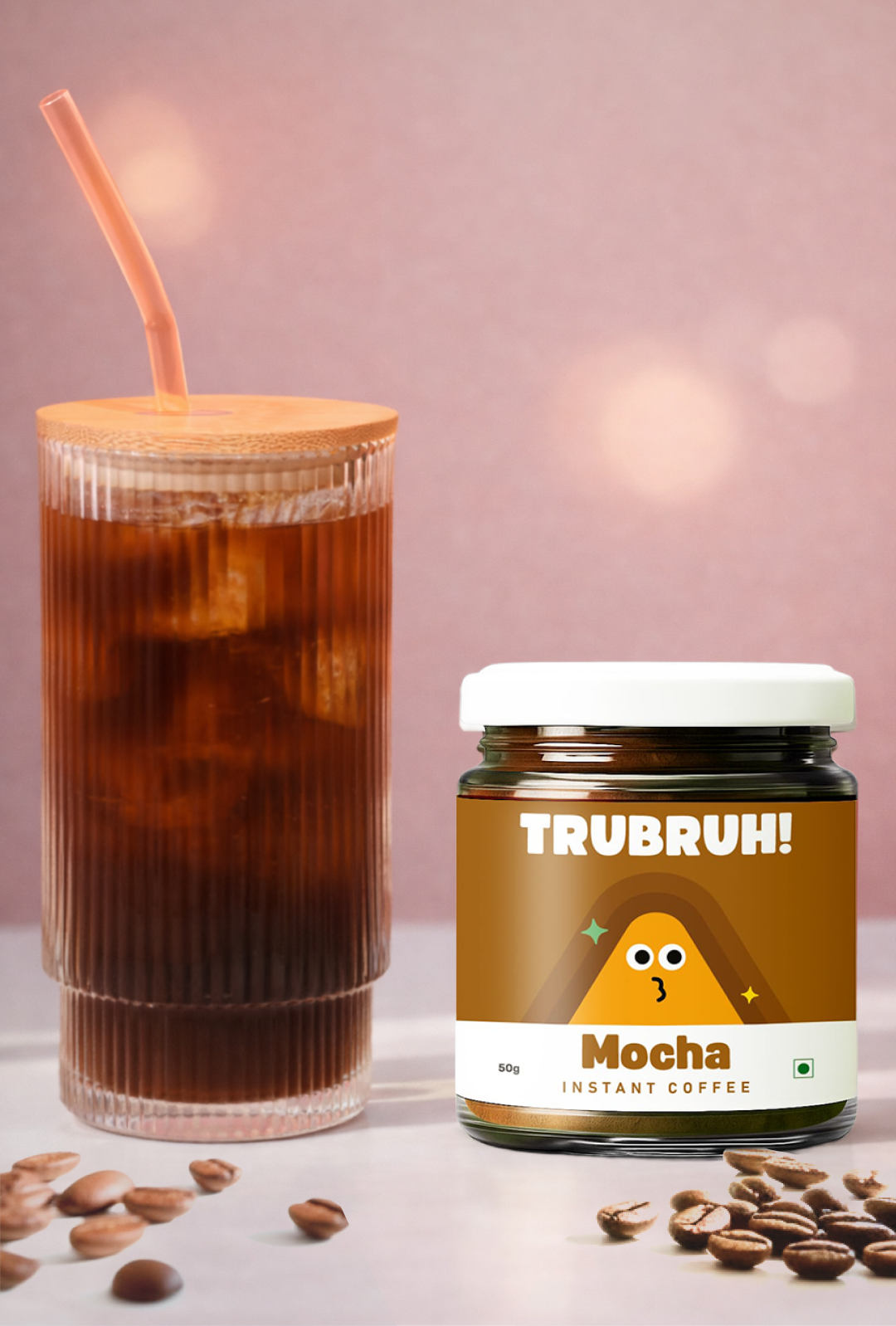 Combo -  Mocha + Ribbed Glass Tumbler