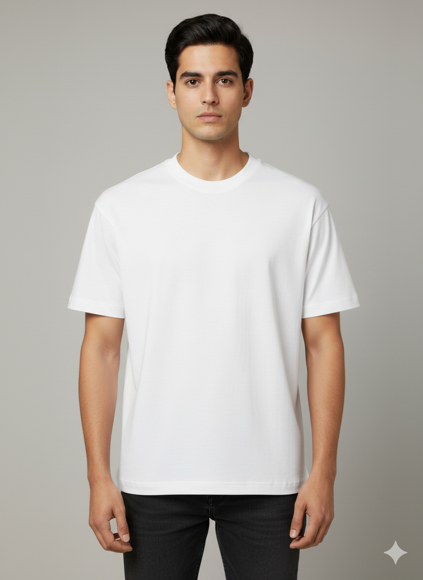White Essential Round Neck T-shirt