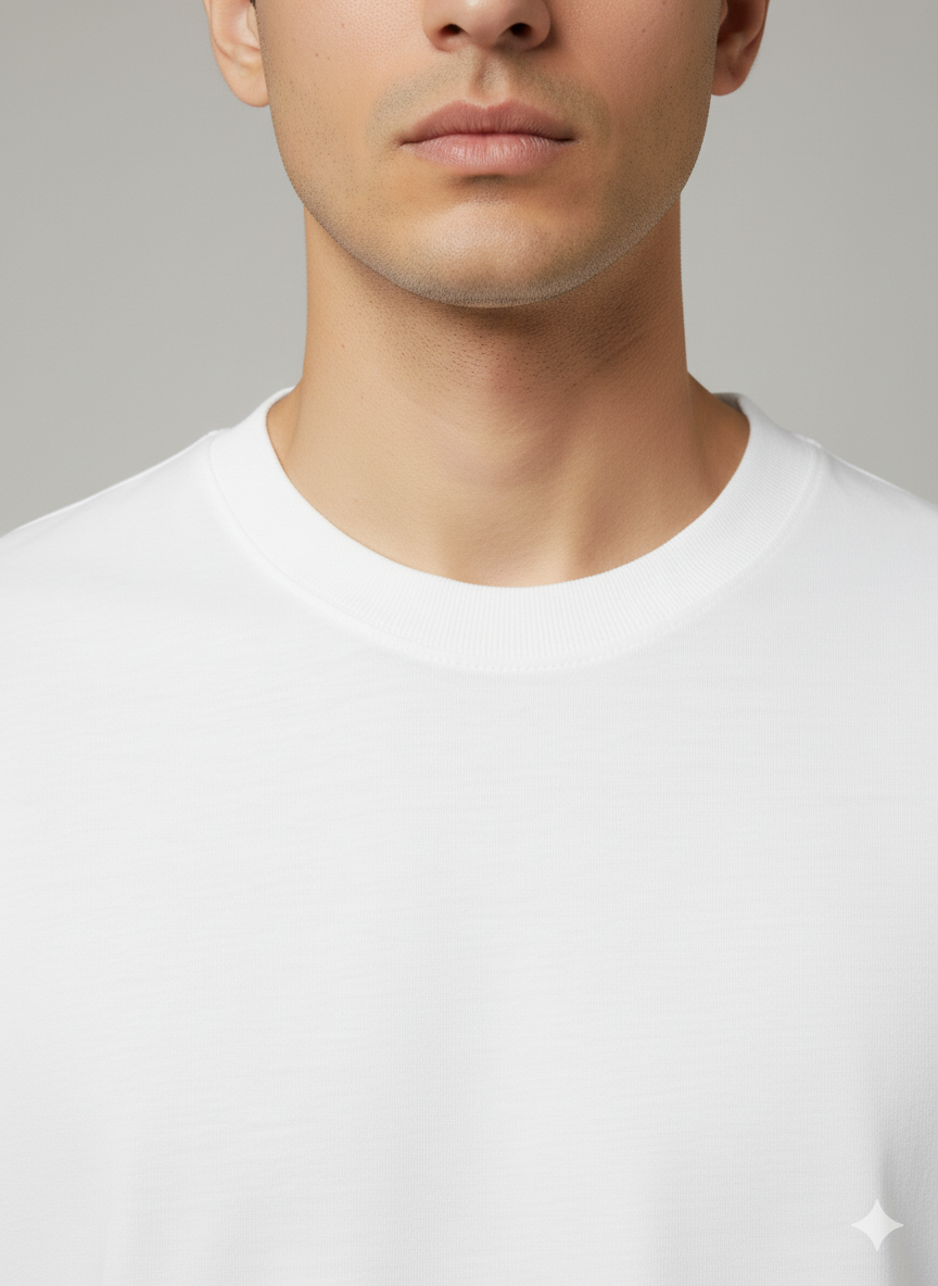 White Essential Round Neck T-shirt