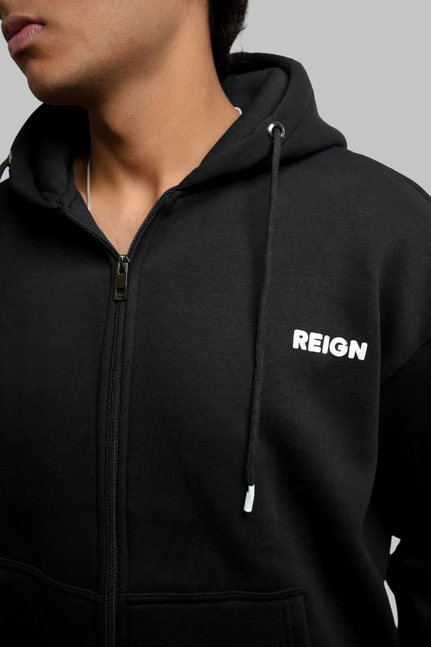 UrbnNests Black Zipper Hoodie for Men & Women