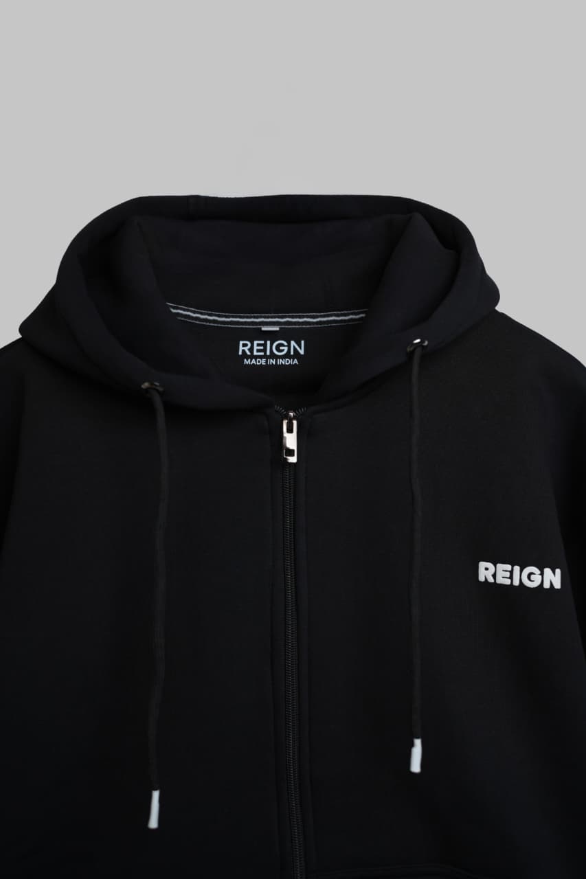 UrbnNests Black Zipper Hoodie for Men & Women